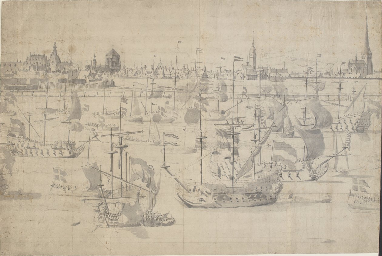 The Dutch Fleet at Copenhagen Road 1658 by Willem I van de Velde
