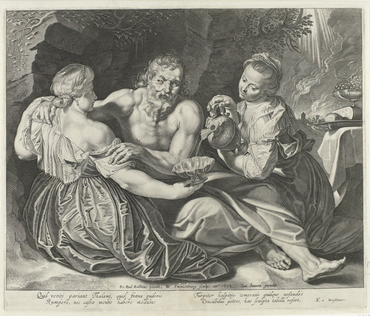 Lot and His Daughters by Willem Isaacsz Swanenburg