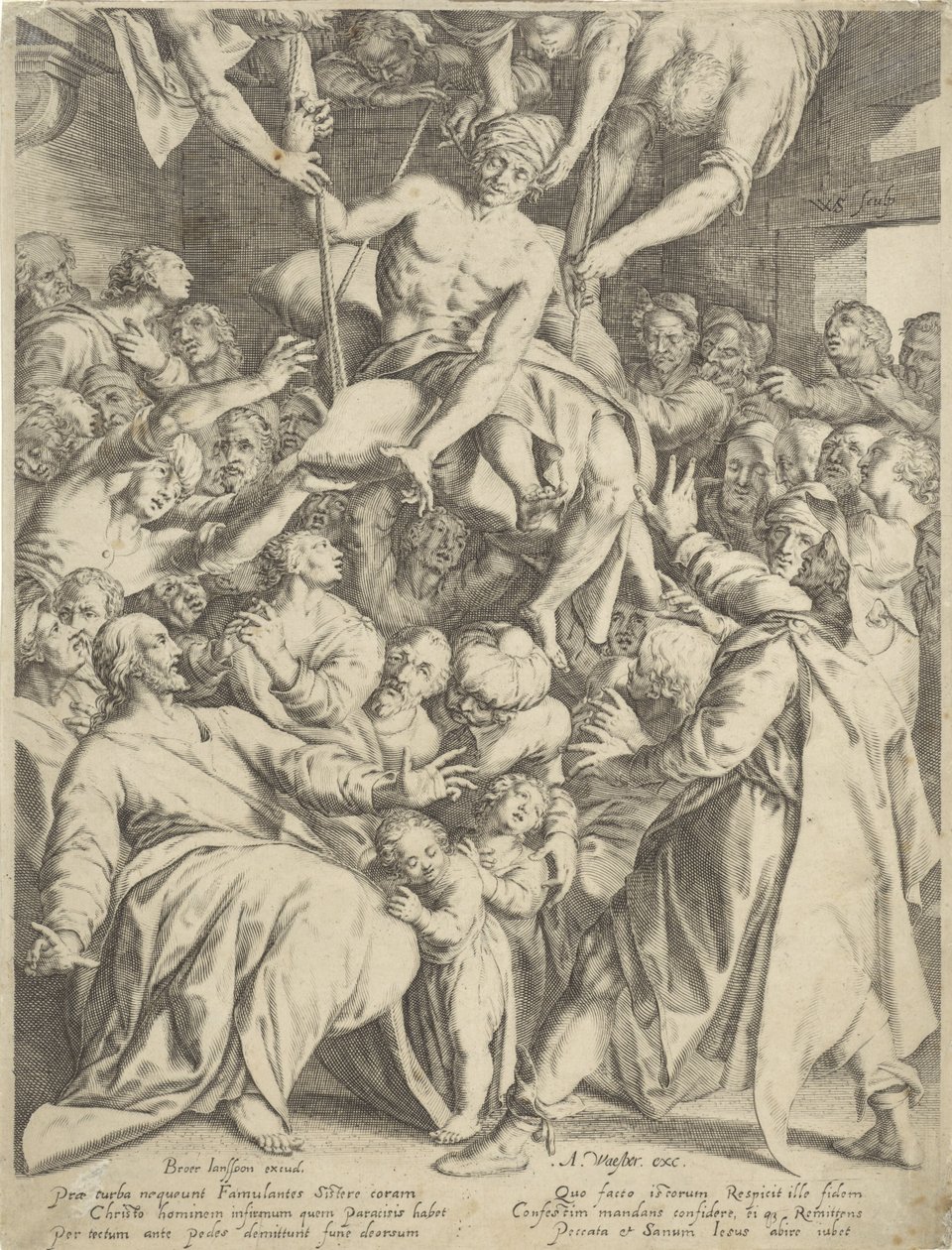 Paralytic Lowered Through the Roof to Christ by Willem Isaacsz. van Swanenburg
