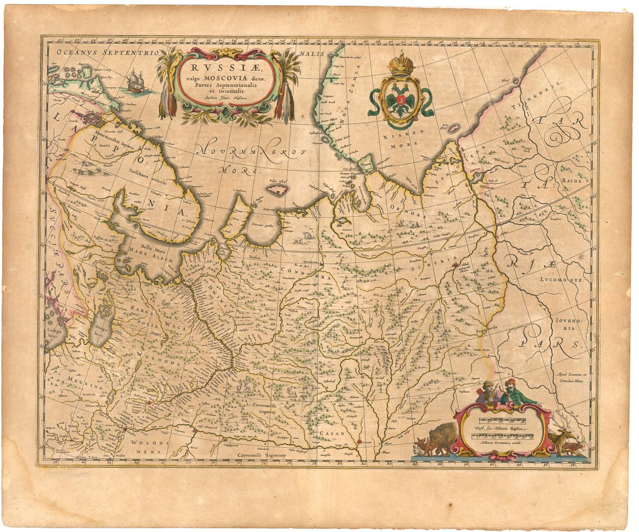 Map of Russia From: Theatrum Orbis Terrarum by Willem Janszoon Blaeu