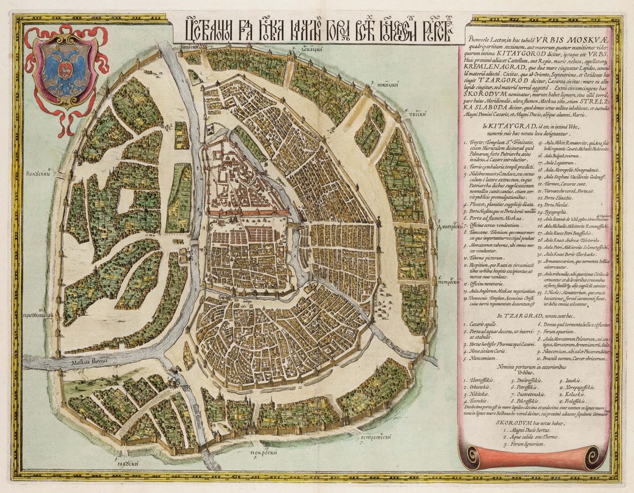 The Moscow Kremlin Map of the 16th Century Castellum Urbis Moskvae by Willem Janszoon Blaeu