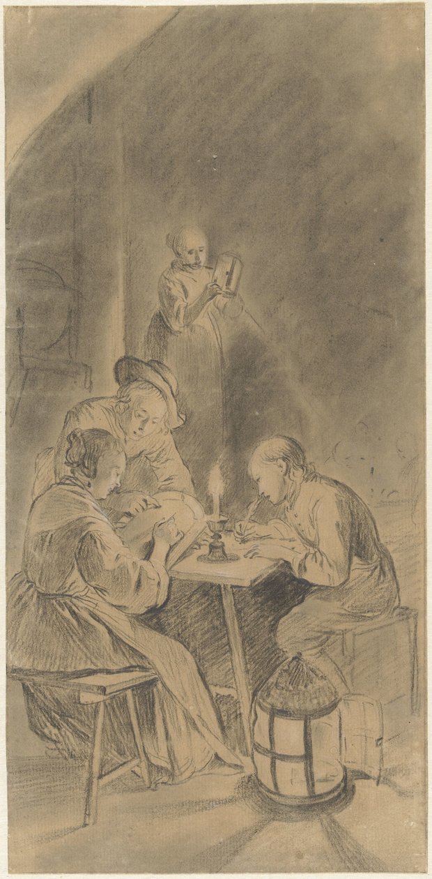 Education by Candlelight by Willem Joseph Laquy
