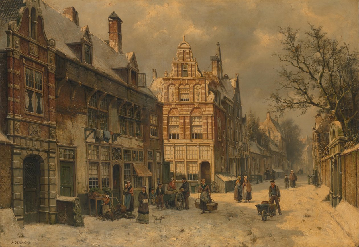 Cityscape in Winter by Willem Koekkoek