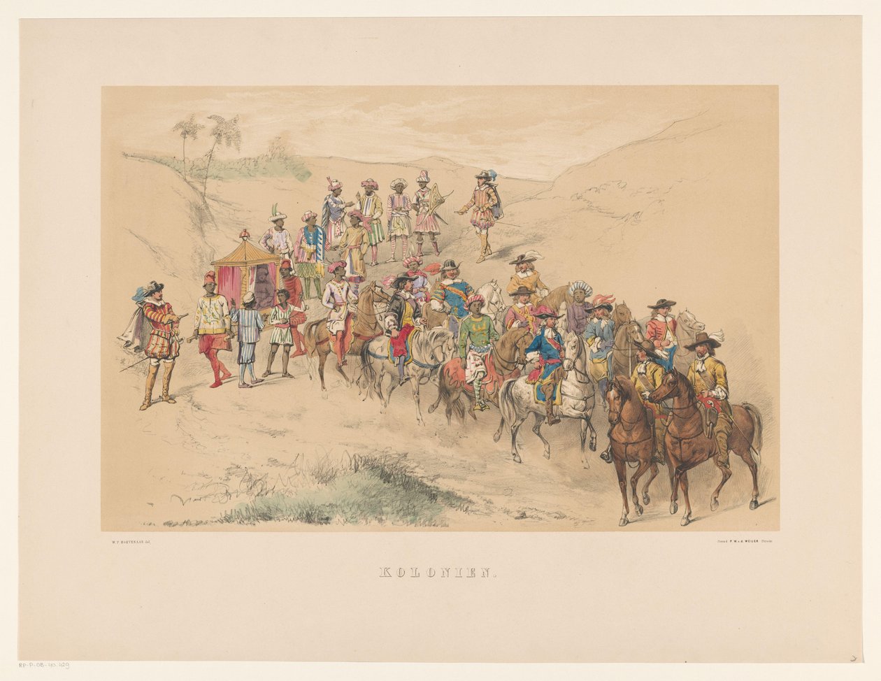 Fourth Group of Utrecht Masquerade in 1856 by Willem Pieter Hoevenaar