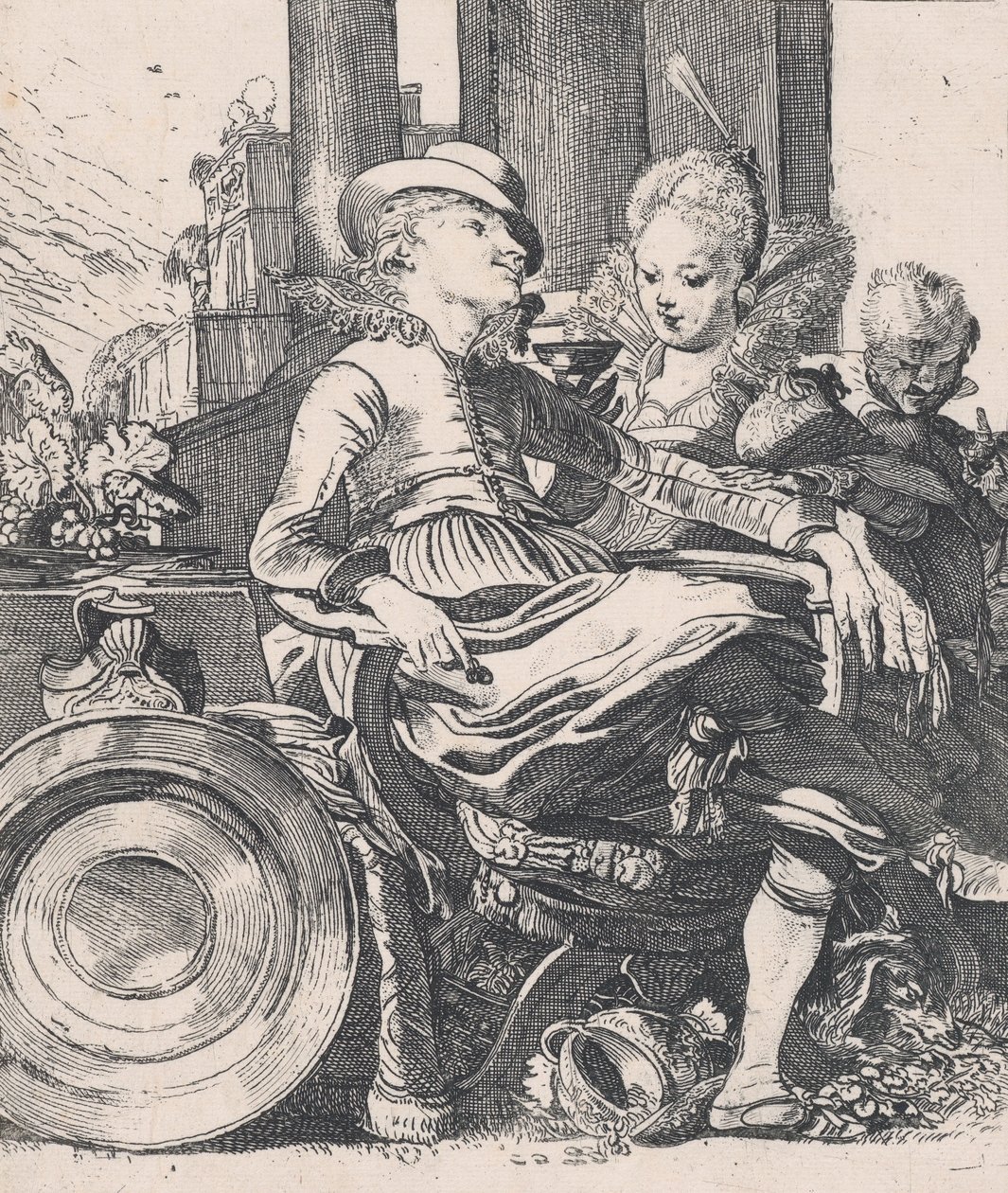 The Enamored Couple: Lucelle and Ascagnes by Willem Pietersz. Buytewech