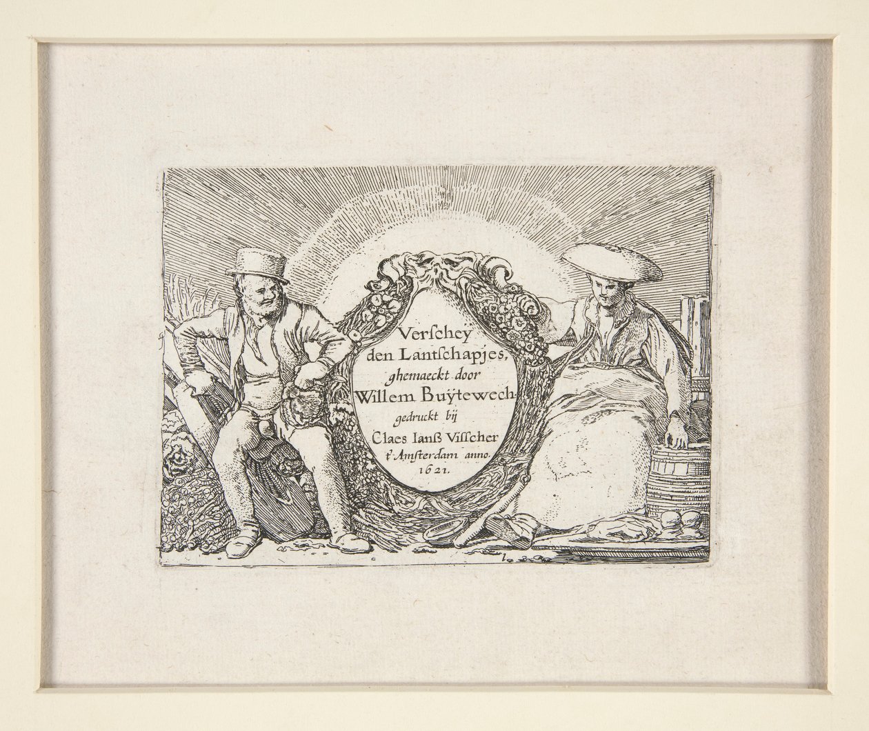 Title page for The Set of the Landscapes by Willem Pietersz. Buytewech
