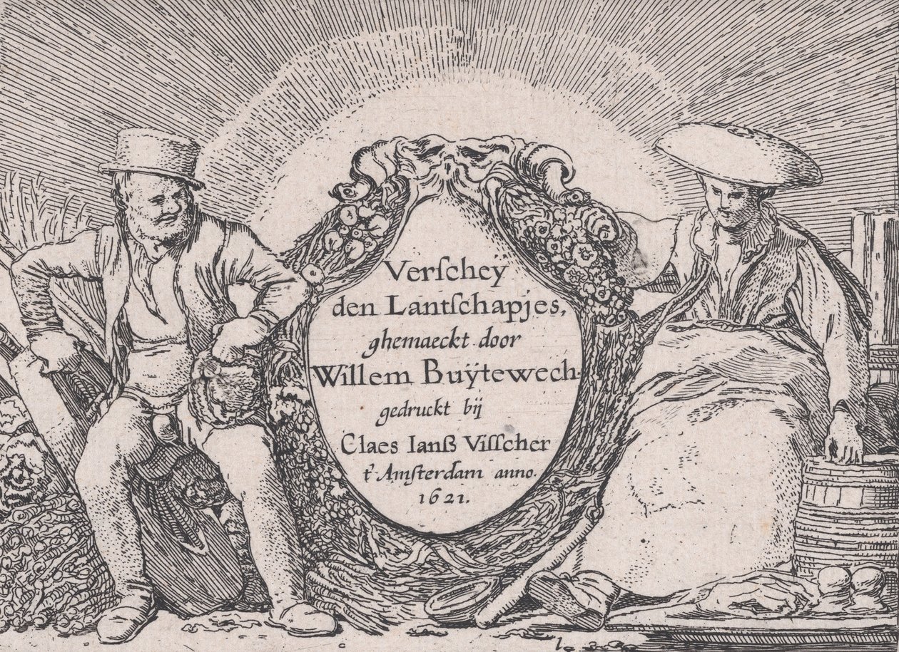 Titlepage, from Verscheyden Landtschapjes Various Little Landscapes, Plate 1 by Willem Pietersz. Buytewech