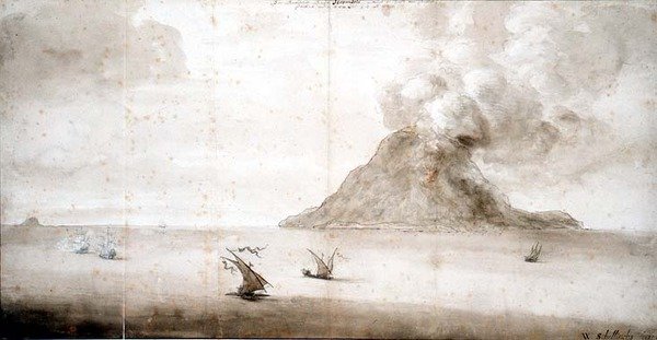 View of Stromboli, c.1661-5 by Willem Schellinks