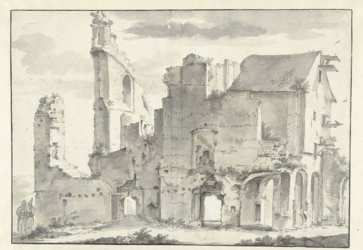 Ruins of the Abbey of Rijnsburg by Willem Schellinks