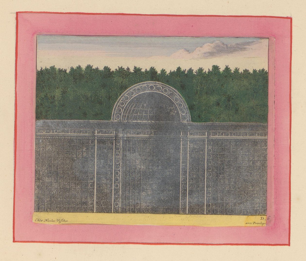 Trellis Arbor with a Semi-Circular Niche for a Hedge in the Gardens of Versailles by Willem Swidde