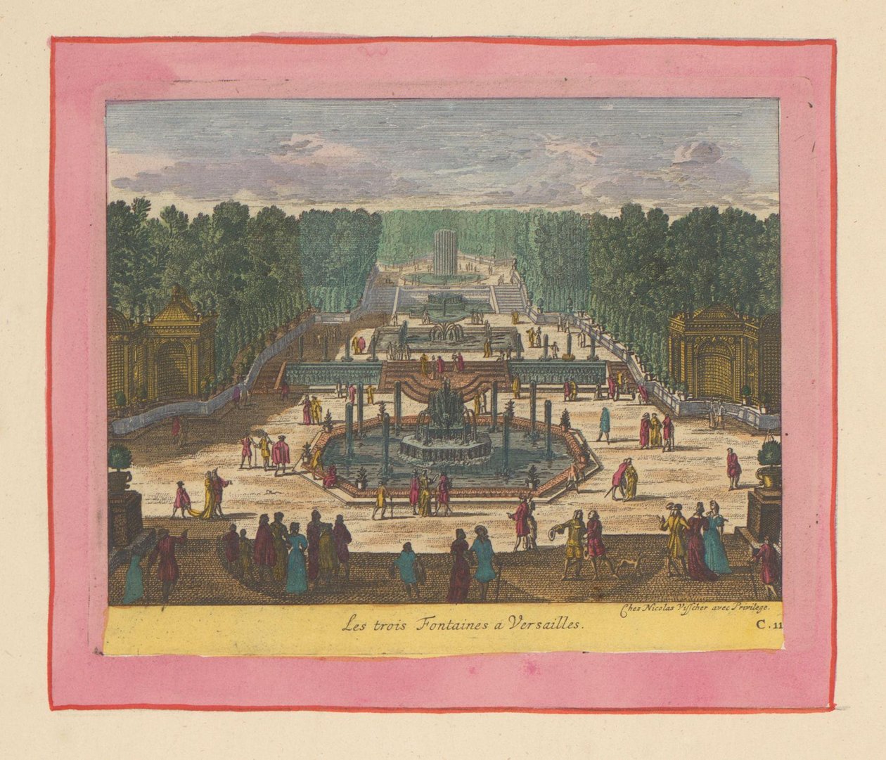 Three Fountains in the Gardens of Versailles by Willem Swidde