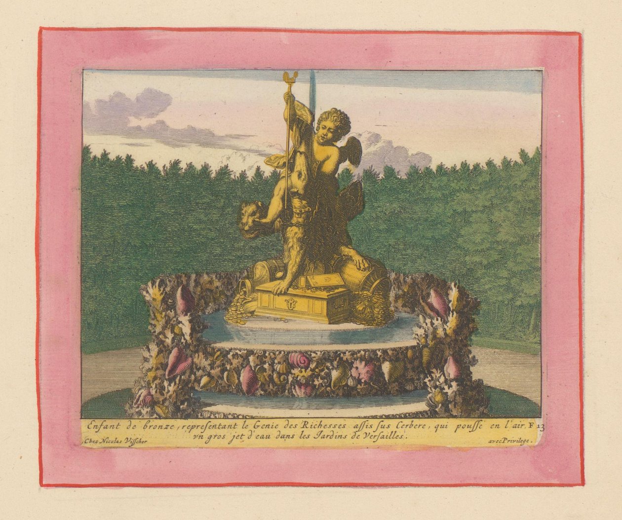 Fountain with a Putto as Personification of Wealth Seated on Cerberus by Willem Swidde