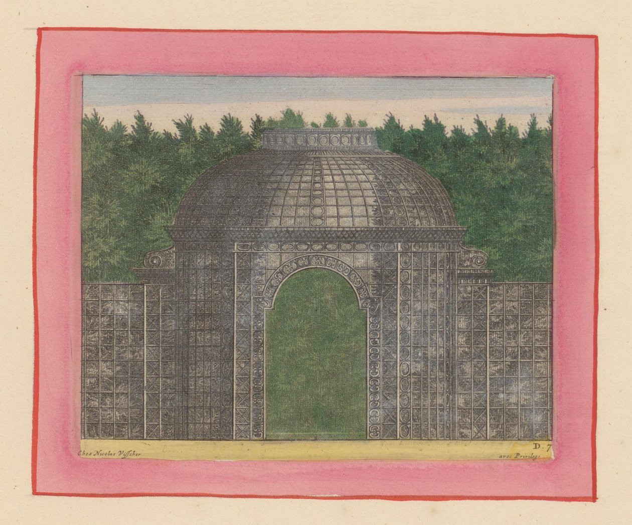 Arbor of Latticework with a Gate in the Middle for a Hedge in the Gardens of Versailles by Willem Swidde