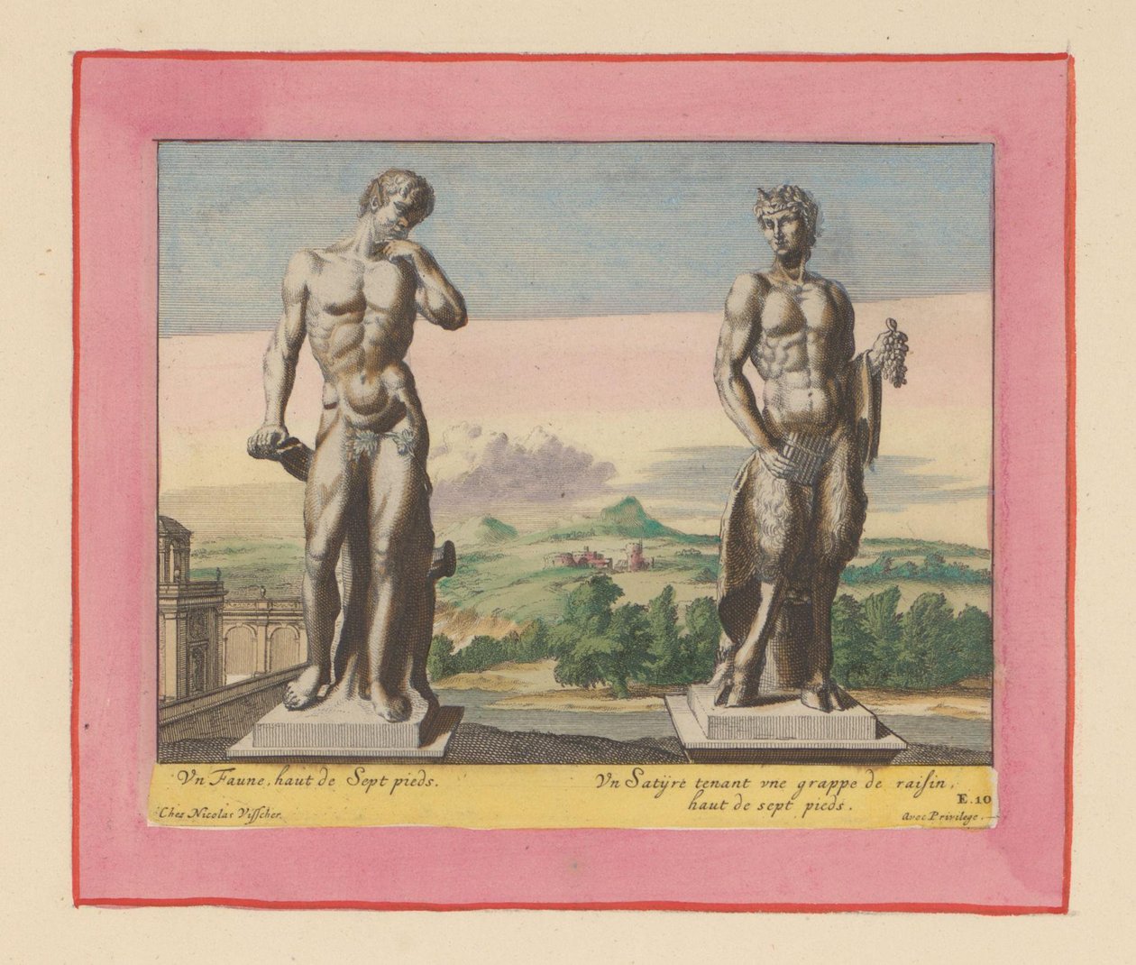 Statues of a Faun and a Satyr with a Bunch of Grapes by Willem Swidde