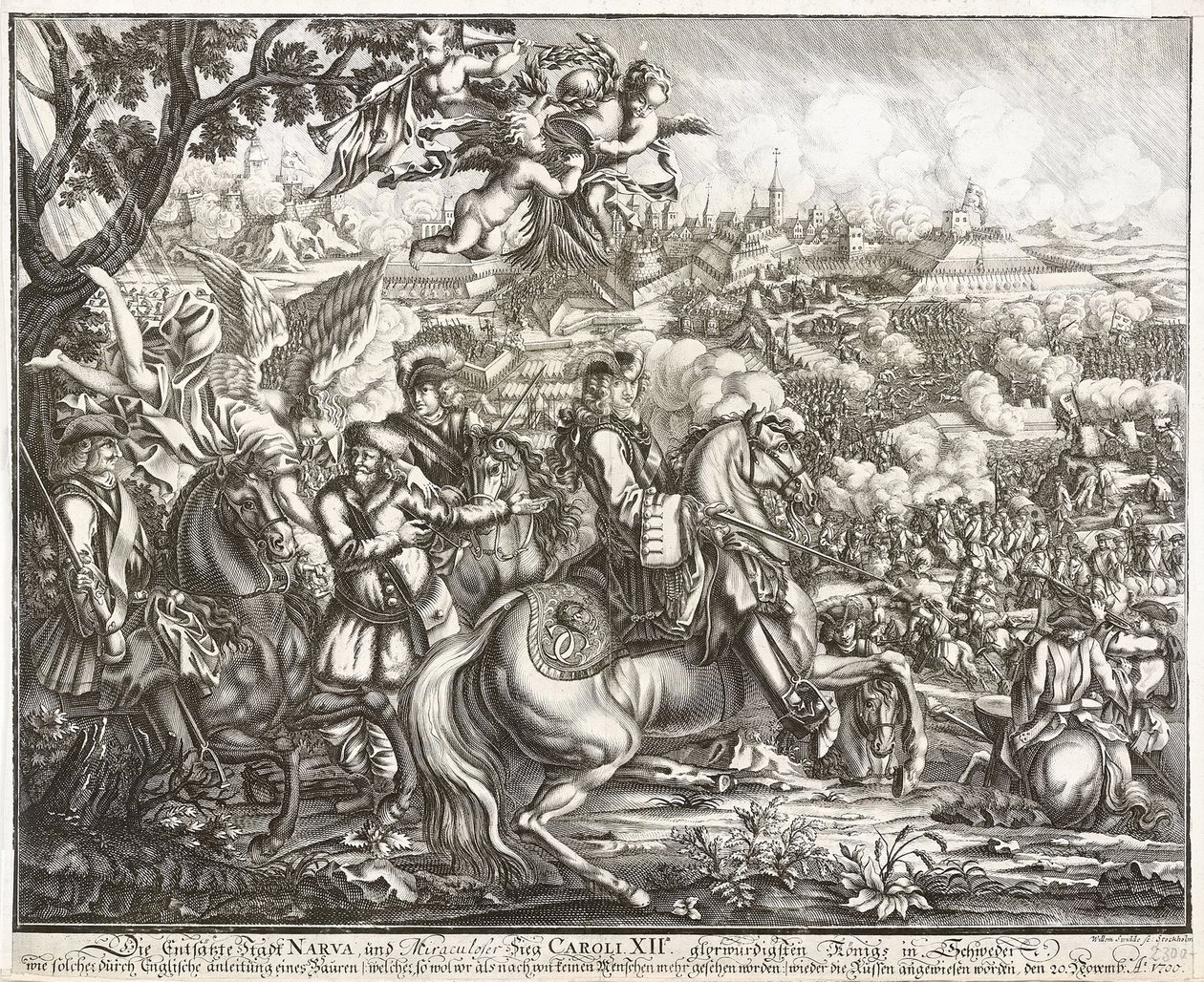 The Battle of Narva on 19 November 1700 by Willem Swidde