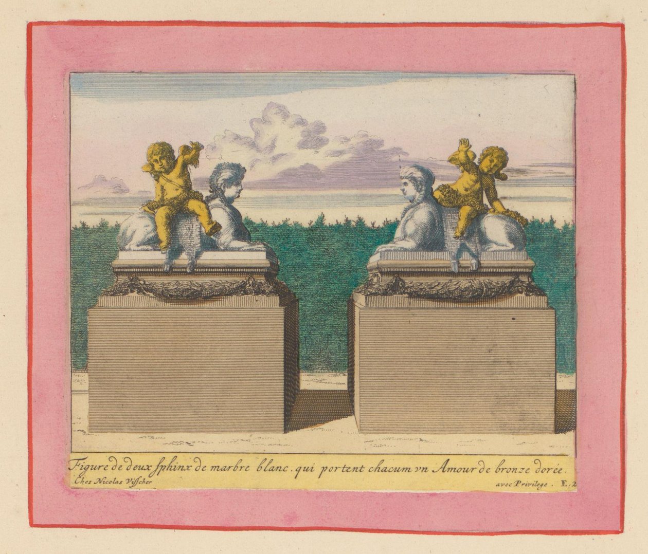 Two Sphinxes in the Gardens of Versailles by Willem Swidde