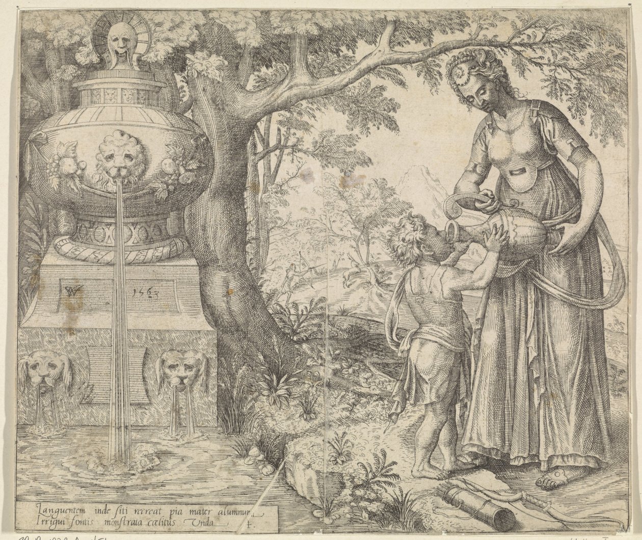 Hagar Gives Water to Ishmael (History of Hagar and Ishmael) by Willem Thibaut