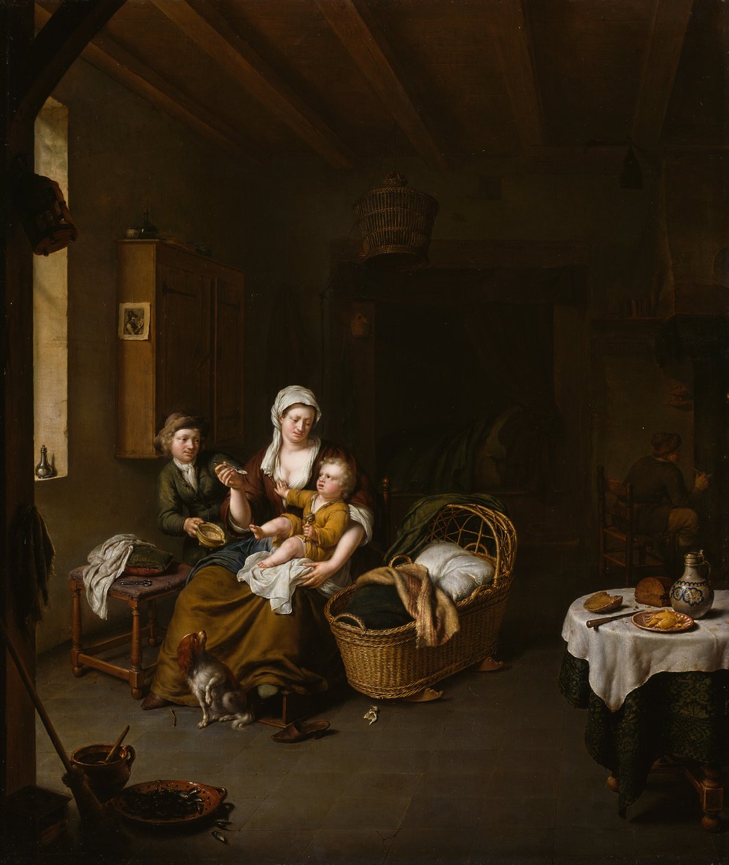 A Mother Feeding her Child by Willem Van Mieris