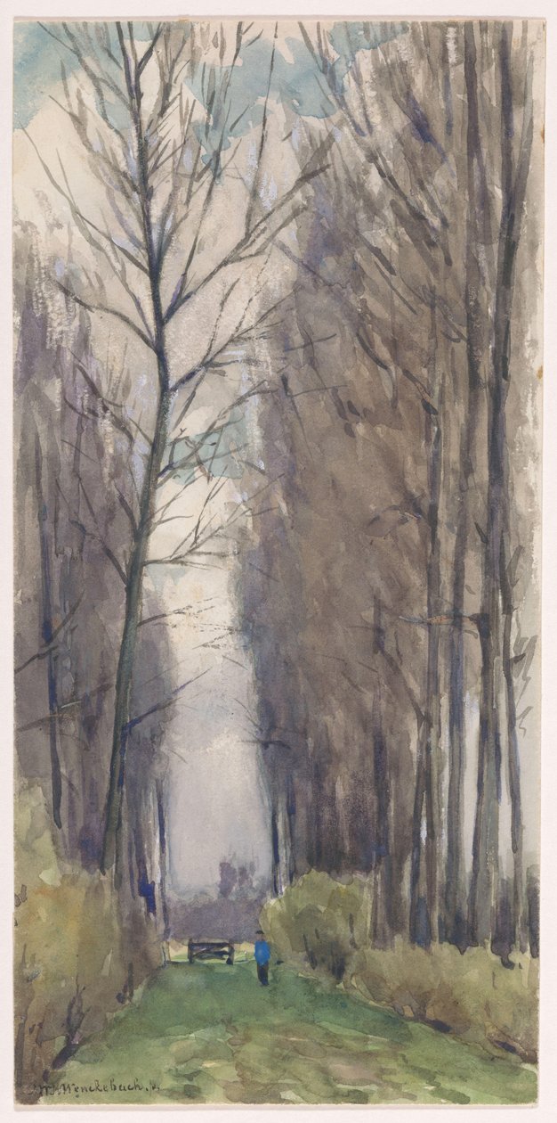 Avenue with Tall Trees by Ludwig Willem Reymert Wenckebach