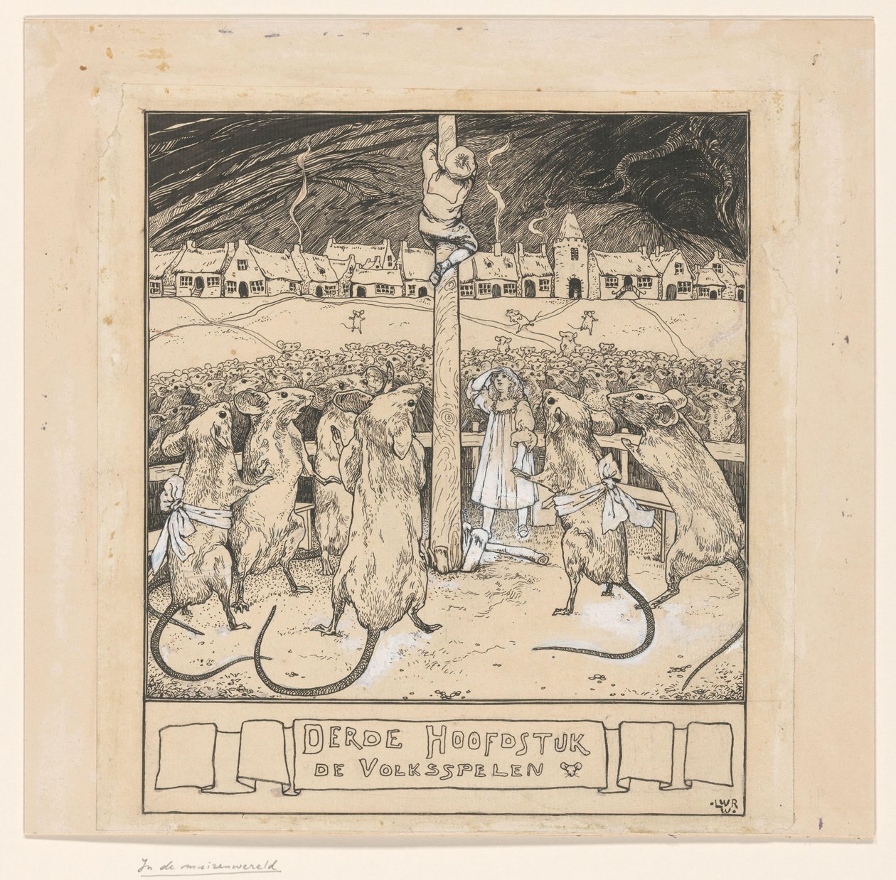 Willy Climbs a Pole While the Mice Watch by Ludwig Willem Reymert Wenckebach