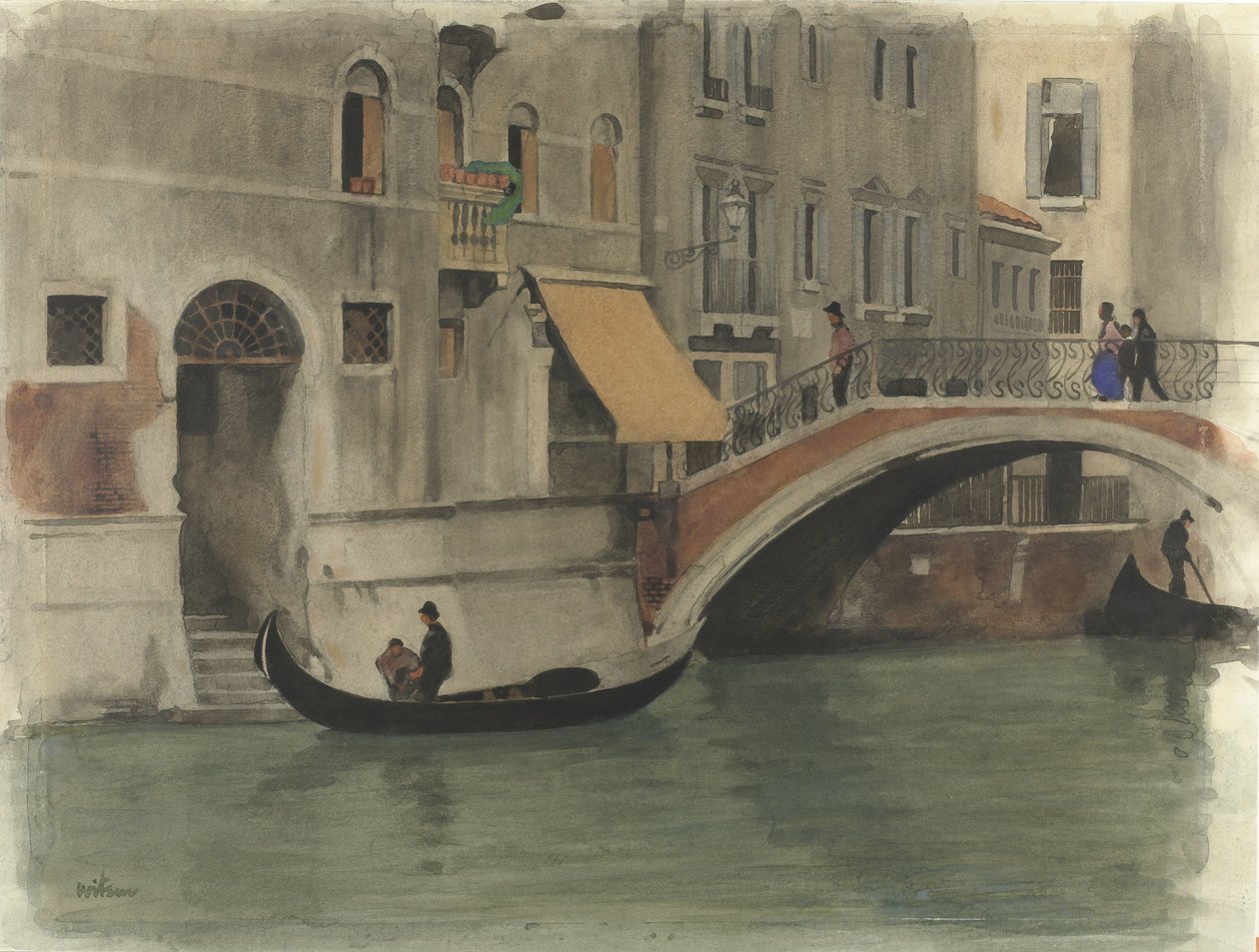 Bridge over a Canal in Venice by Willem Arnoldus Witsen