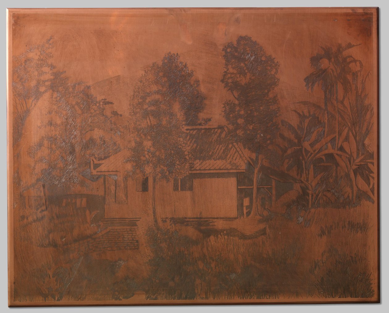 Buitenzorg, House with Volcano in the Background by Willem Arnoldus Witsen