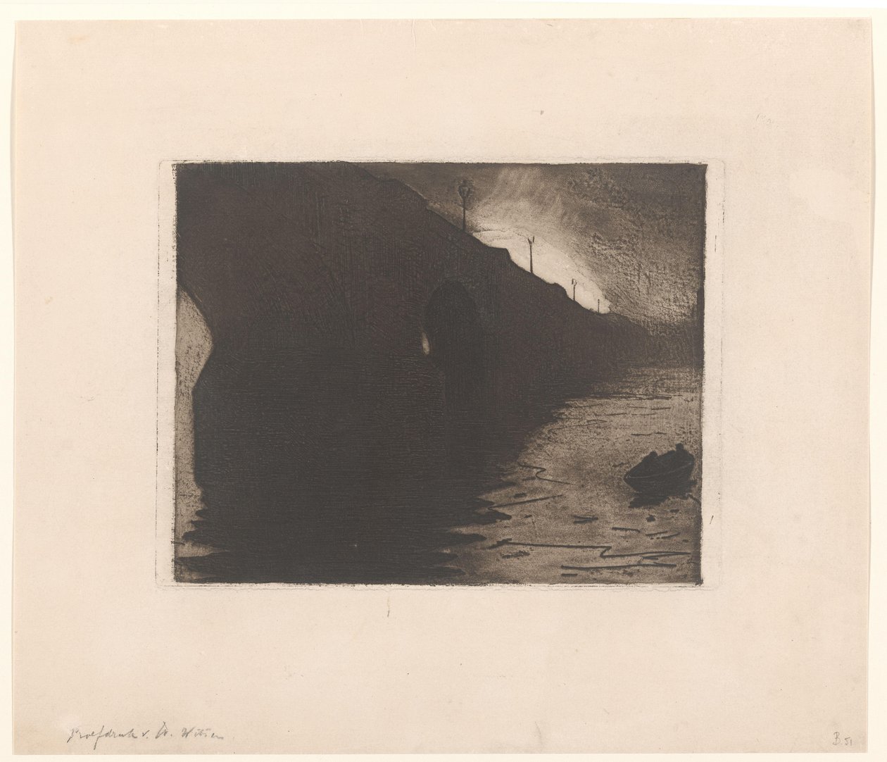 View of Waterloo Bridge in the Mist in London by Willem Arnoldus Witsen