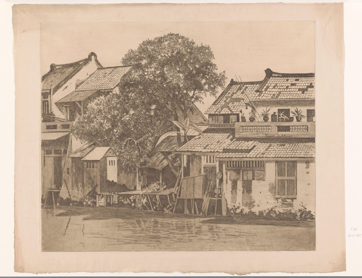 View of Houses by a River in Batavia by Willem Arnoldus Witsen