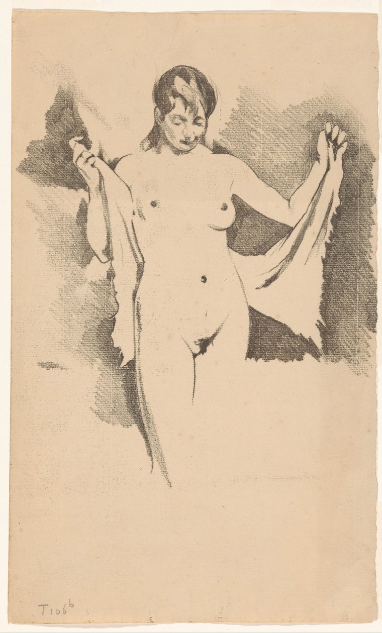Standing Nude Woman Drying Herself by Willem Arnoldus Witsen