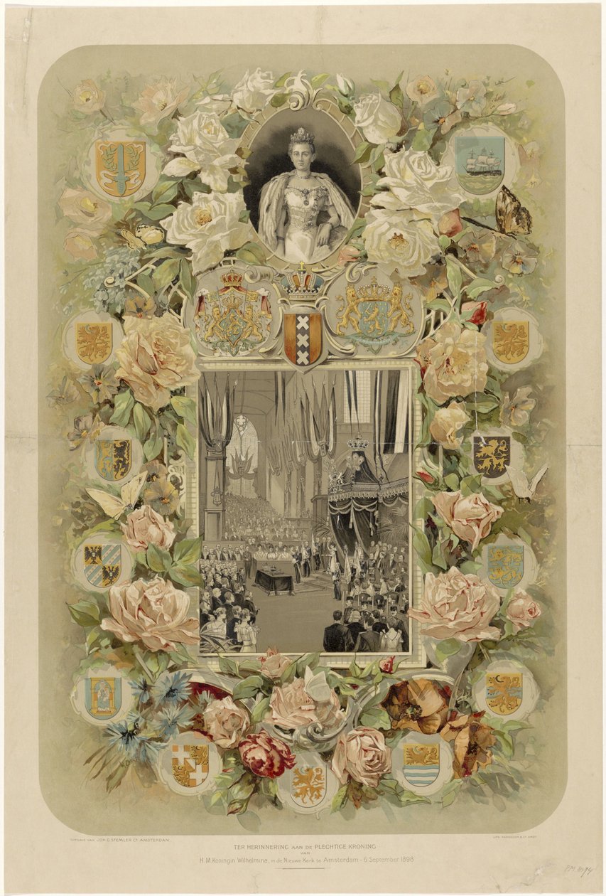 In Commemoration of the Solemn Coronation of H.M. Queen Wilhelmina, in the Nieuwe Kerk in Amsterdam - 6 September 1898 by Willem Zwart