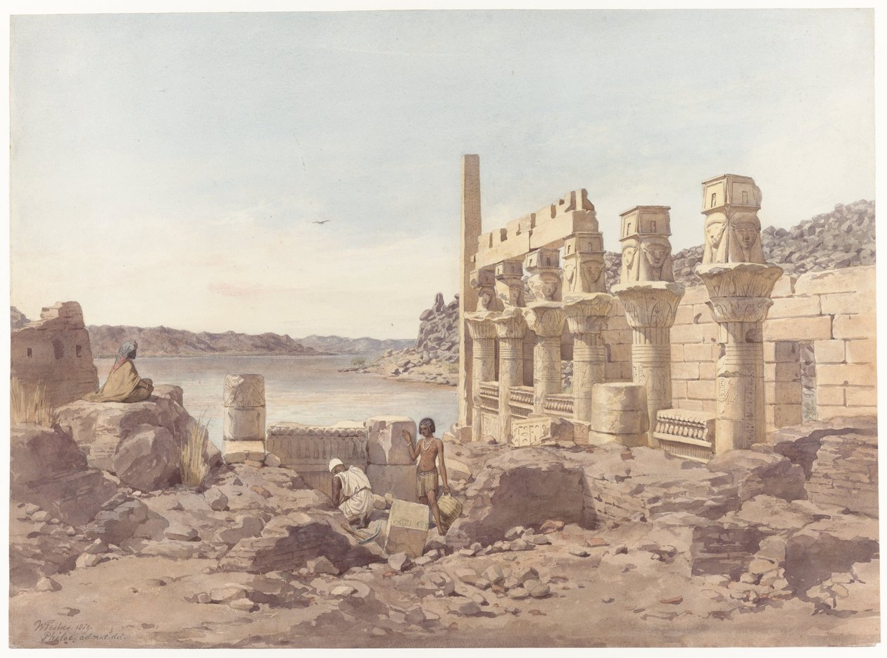 View of the Temple Ruins at Philae near Aswan by Willem de Famars Testas