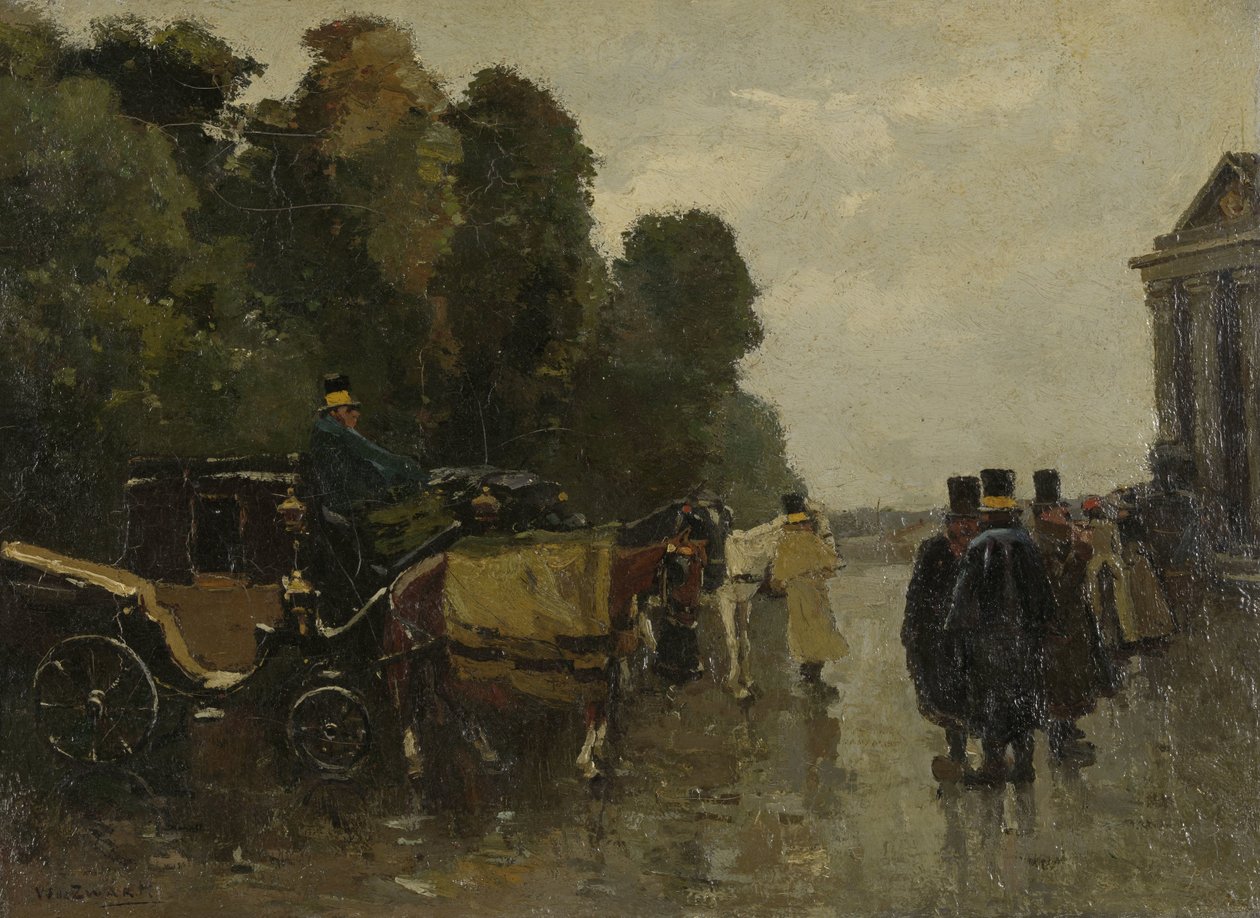 Carriages and Waiting Coachmen by Willem de Zwart