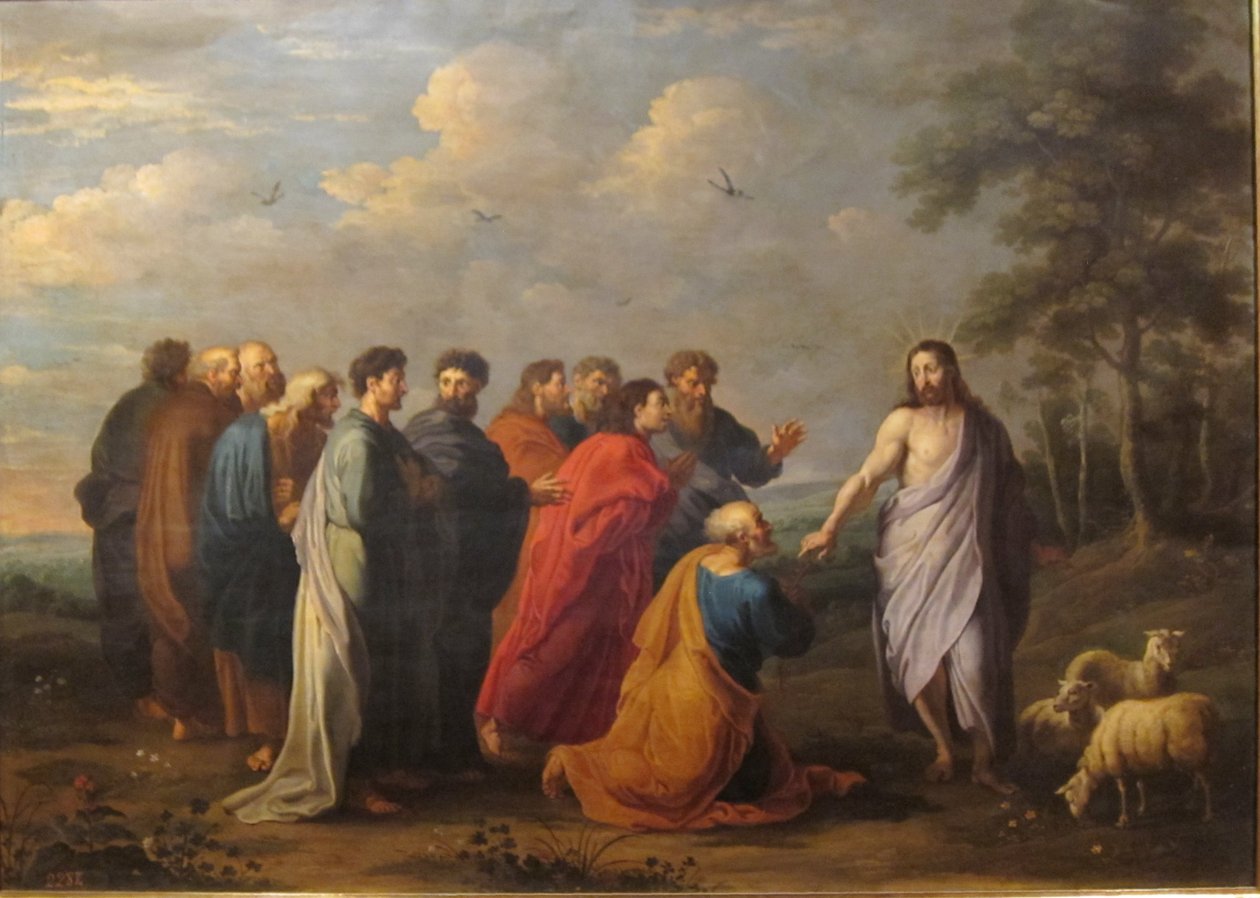 Jesus Christ Giving the Keys to Saint Peter by Willem van Herp