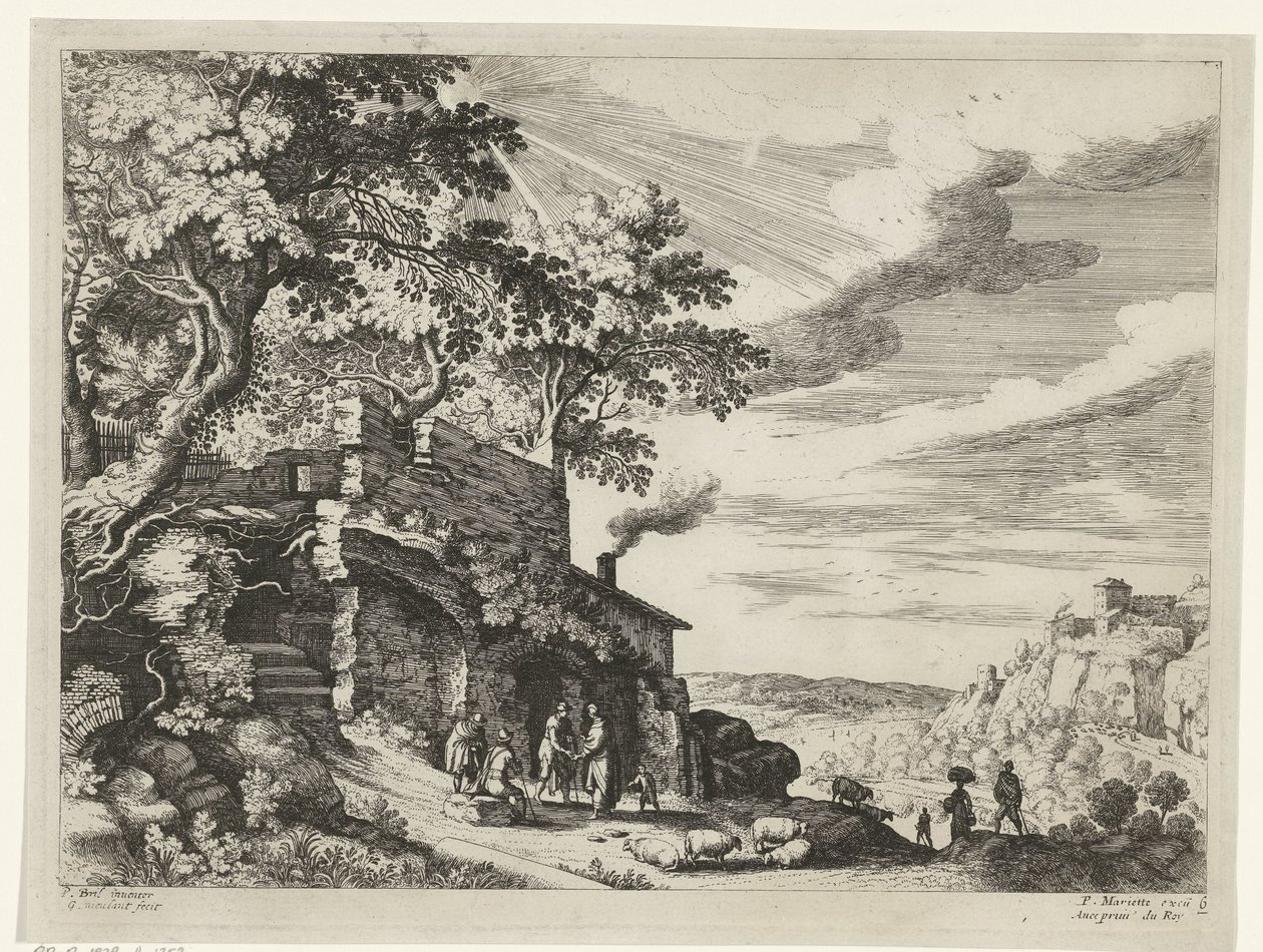 Shepherds by a Ruin (Italian Landscapes) by Willem van Nieulandt (II)