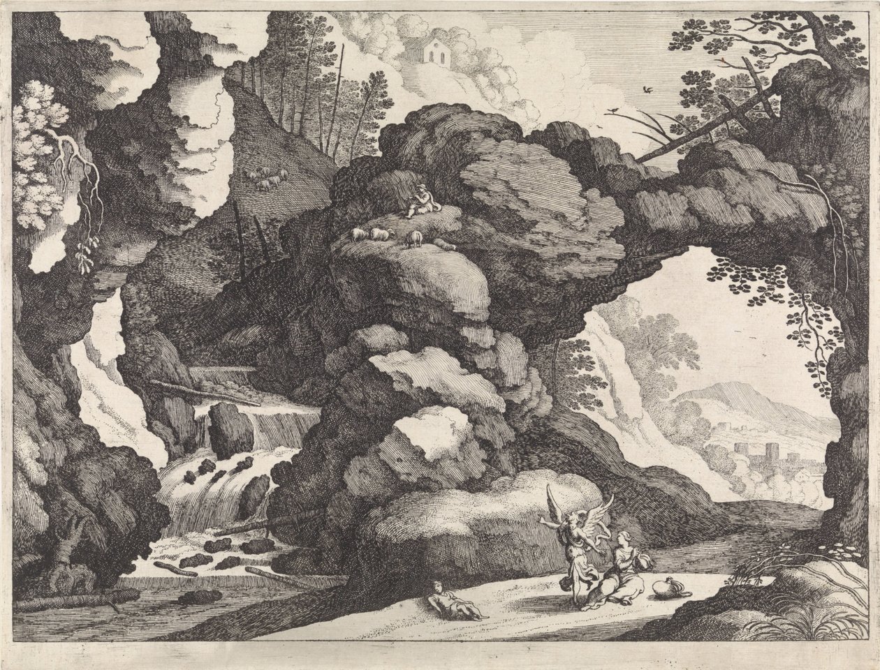 Landscape with Hagar and Ishmael by Willem van Nieulandt (II)
