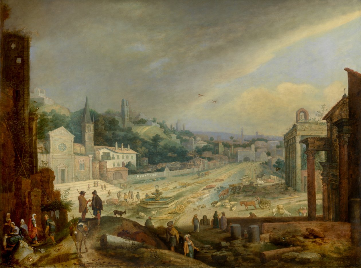 A View on the Campo Vaccino in Rome by Willem van Nieulandt