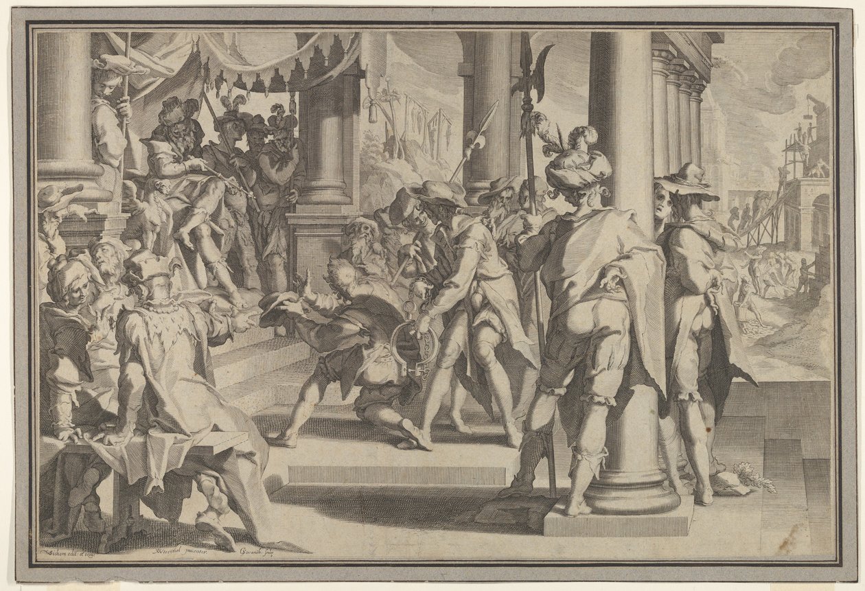 Allegory of Justice Sanctity of the Law with a Court Scene, 1605 by Willem van Swanenburg