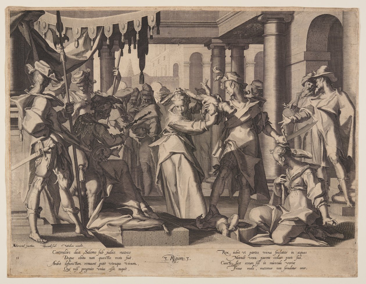 Judgment of Solomon, plate 2 from Thrones of Justice by Willem van Swanenburgh