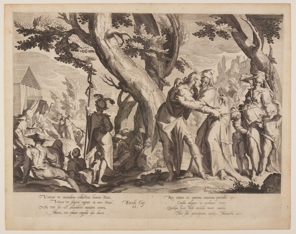 Meeting of Moses and Jethro, plate 1 from Thrones of Justice by Willem van Swanenburgh
