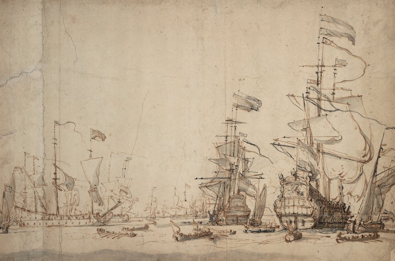 A Council of War in the Dutch Fleet, May 1665 by Willem van de Velde the Younger