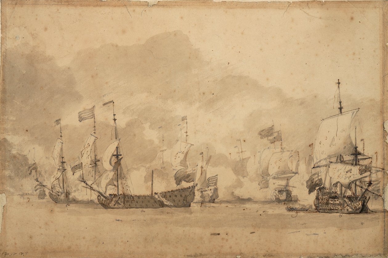 The Battle of the Texel (Kijkduijn) 11-21 August 1673 by Willem van de Velde the Younger