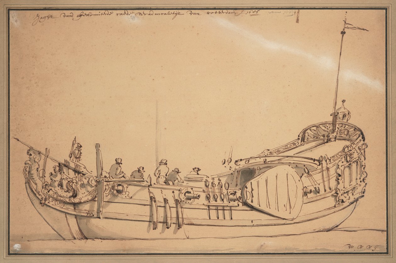 Yacht of the Admiralty of the Maas by Willem van de Velde the Younger