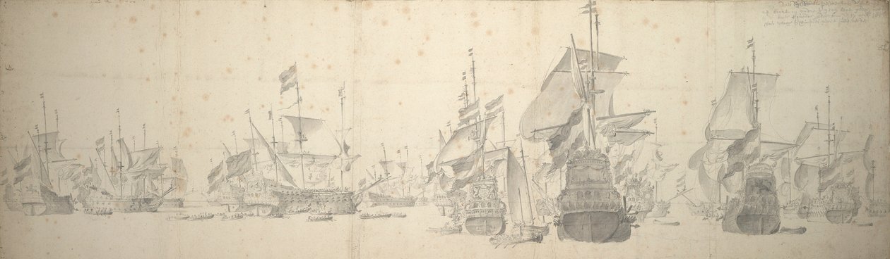 A council-of-war in the Dutch fleet off Terschelling, 7-17 October 1658 by Willem van de the Elder Velde