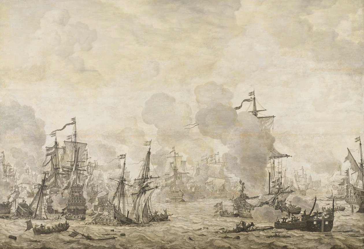 Episode from the Battle between the Dutch and Swedish Fleets in the Sound by Willem van de the Elder Velde