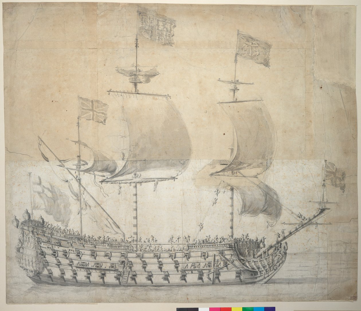 HMS Britannia by Willem van de the Elder Velde