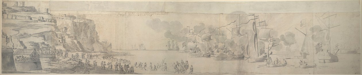 Mary of Modena landing at Dover, 21 November-1 December 1673, c.1673 by Willem van de the Elder Velde