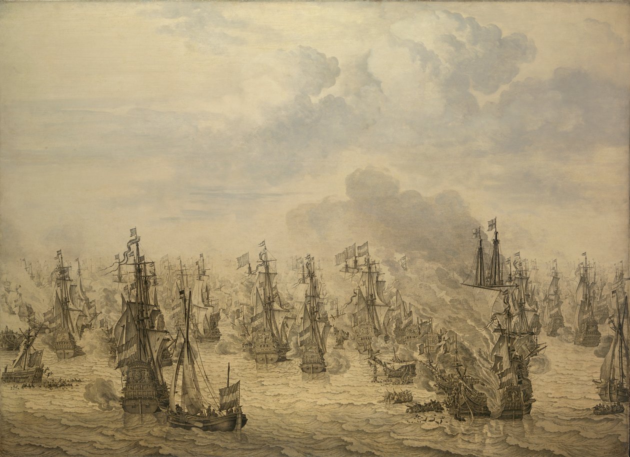 The Battle of Scheveningen by Willem van de the Elder Velde