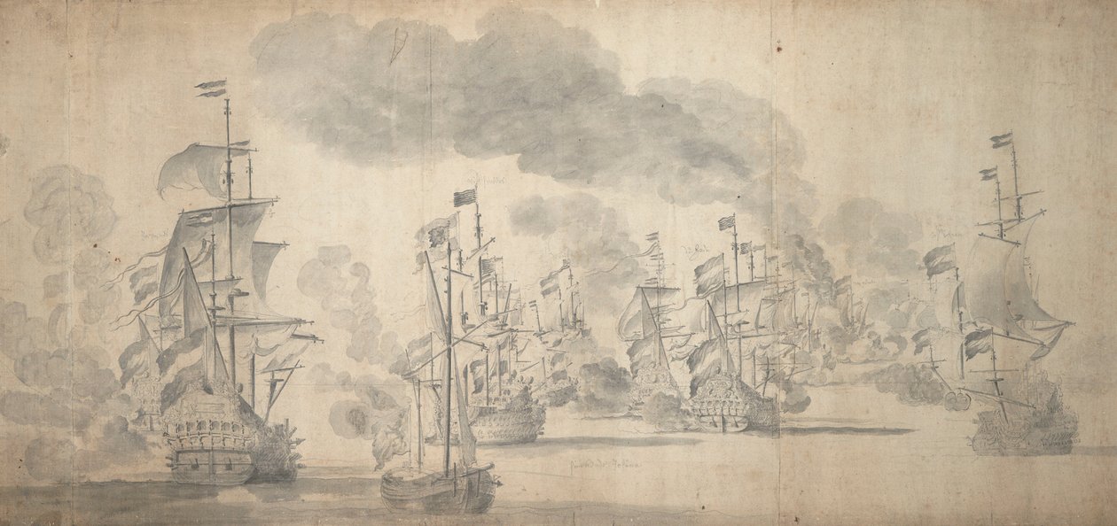 The Battle of Solebay, 28 May-7 June 1672 by Willem van de the Elder Velde