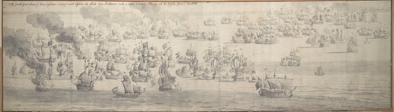 The Battle of the Texel by Willem van de the Elder Velde