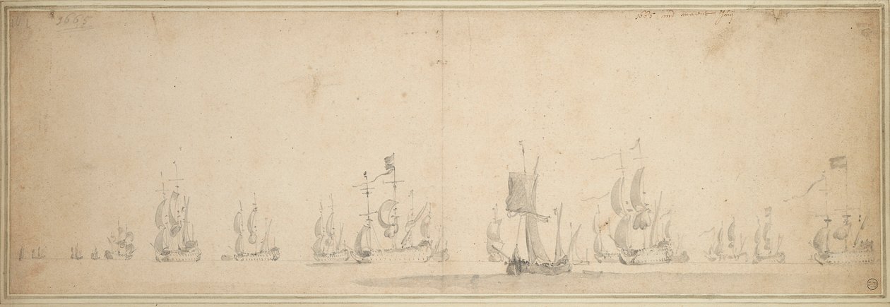 The Dutch Fleet Before the Battle of Lowestoft, May-June 1665 by Willem van de the Elder Velde